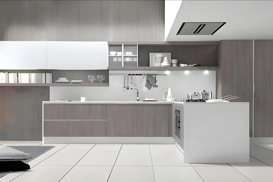 modern wood grain kitchen cabinets (3)