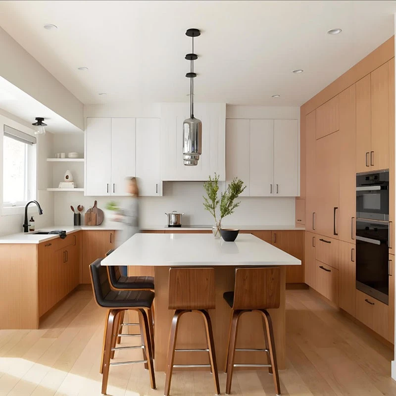 Wood grain kitchen cabinet (2)